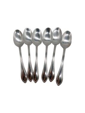 International Silver American Bead Stainless Dinner Spoon 7.5" Flatware Set Of 6